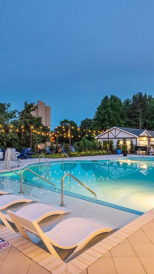 the pool at night at The Novo Sweetwater